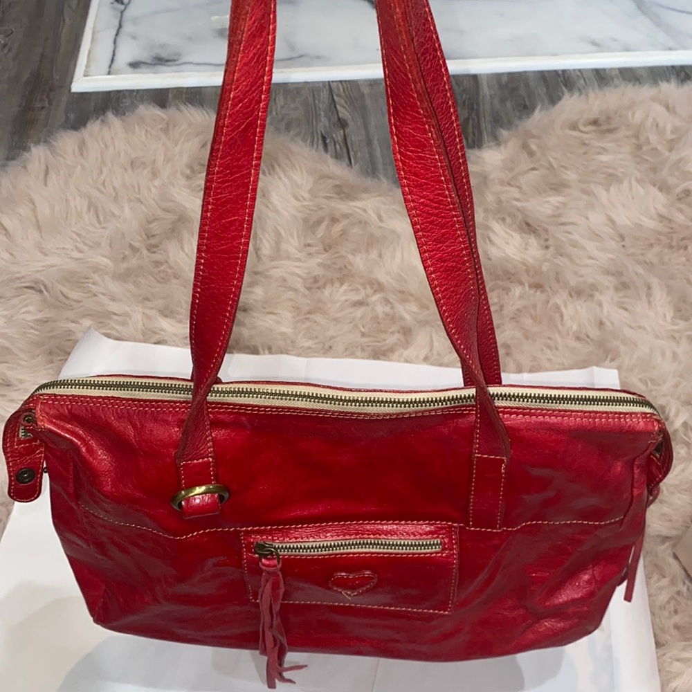 Red leather Sofia C. Shoulder bag